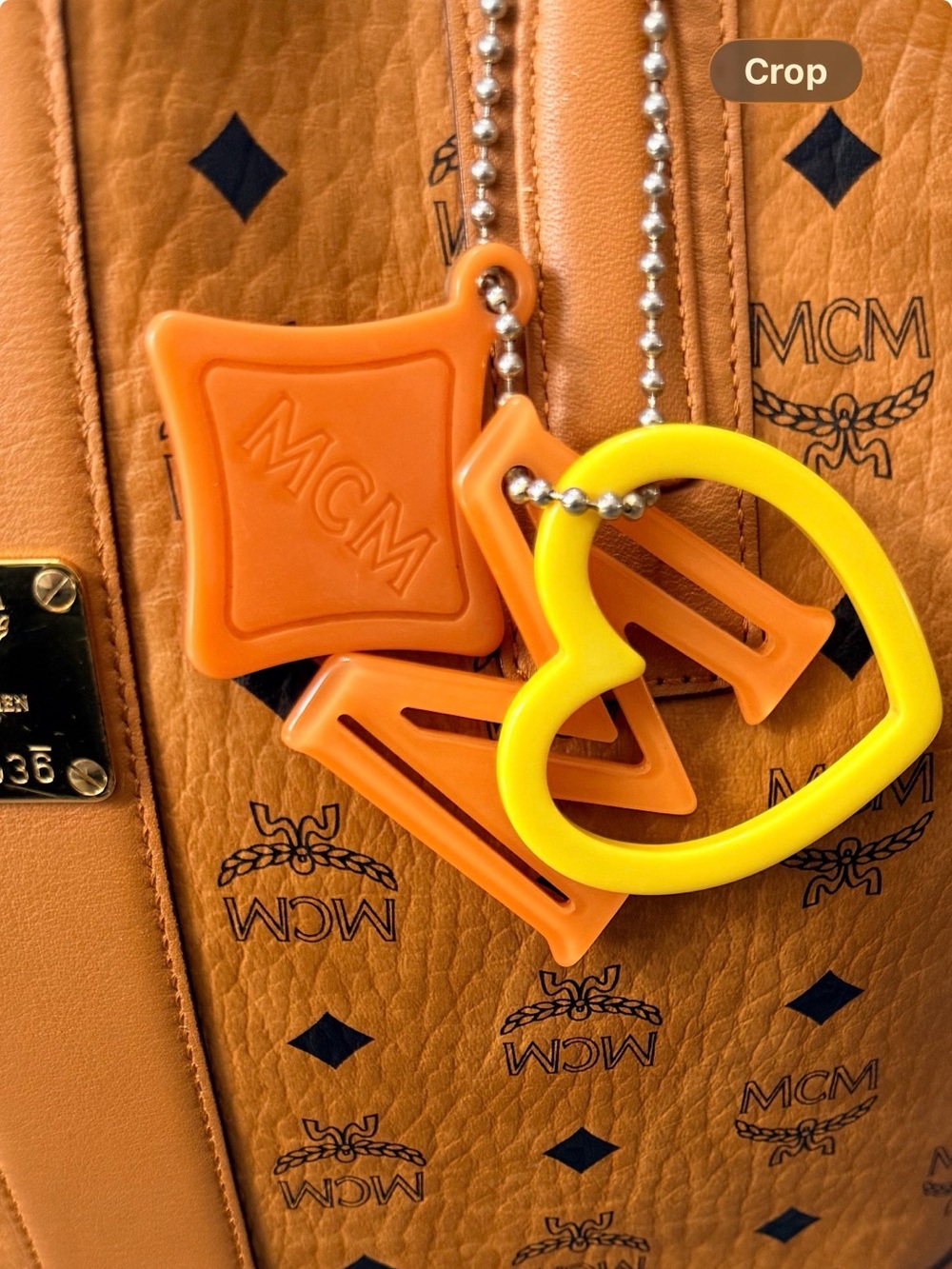 MCM Yellow and Orange Heart Charm